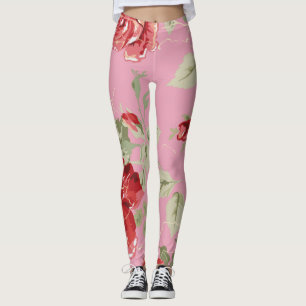 Bälten från Cherry blommar red blommigt ro party Leggings