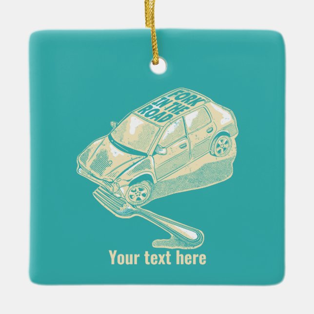 Bälten i bilolyckan julgransprydnad keramik (Framsida)