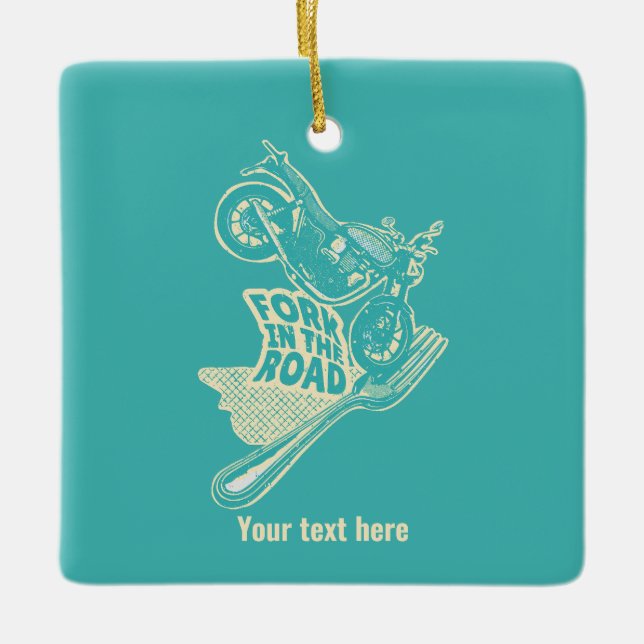 Bälten i motorcykelkraschen julgransprydnad keramik (Framsida)