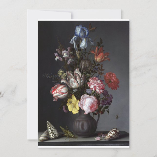 Balthasar van der Ast - Blommor i Vas med henne Inbjudningar (Framsida)