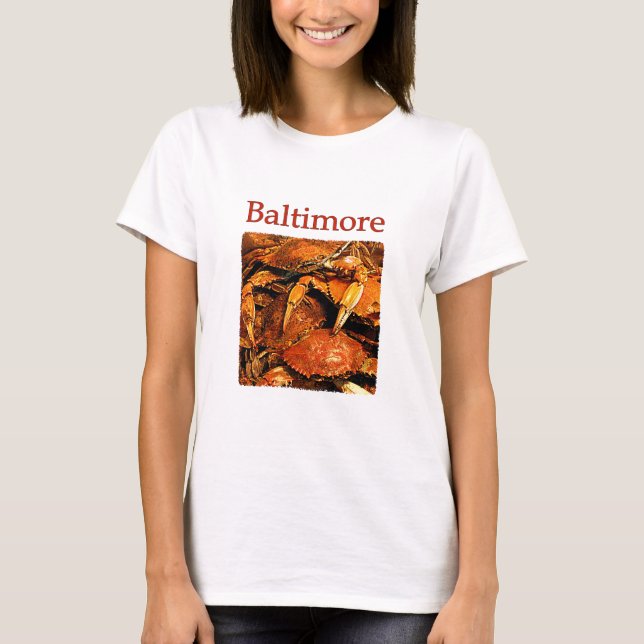 Baltimore ångade krabbalogotypen t shirt (Framsida)
