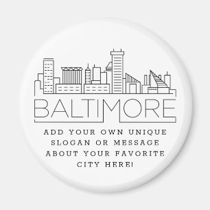 Baltimore Anpassningsbar City Message eller Slog Magnet
