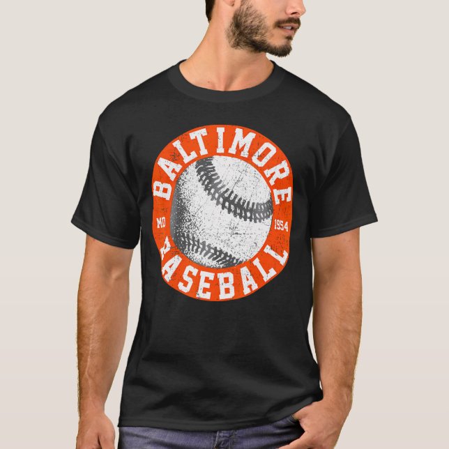 Baltimore Baseball Baseball Älskare T Shirt (Framsida)