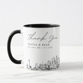 Baltimore Bröllops Minimal Anpassad Kaffe Mugg