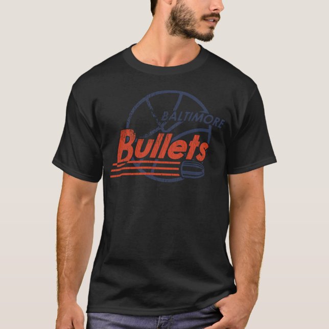 Baltimore Bullets Retro Defunct Basketball Team T Shirt (Framsida)