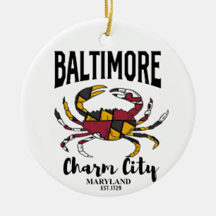 Baltimore Charm City Crab Julgransprydnad Keramik