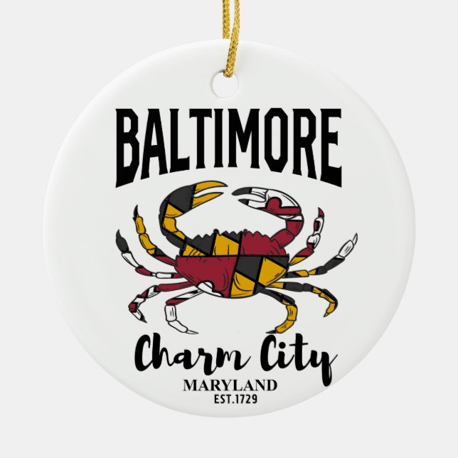 Baltimore Charm City Crab Julgransprydnad Keramik (Framsidan)