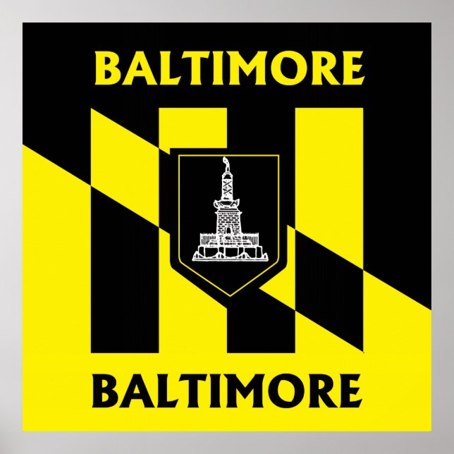 Baltimore city flagga poster (Framsidan)