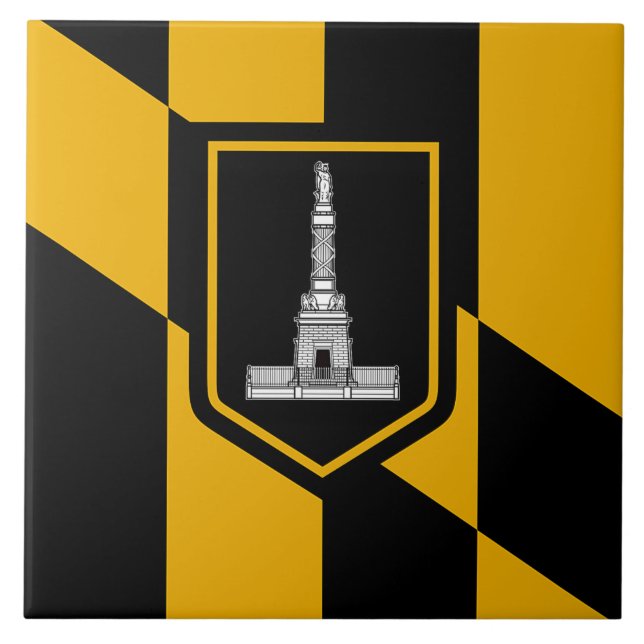 Baltimore City Flagga Tile Kakelplatta (Framsidan)