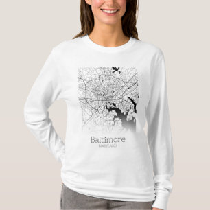 Baltimore City Karta T Shirt
