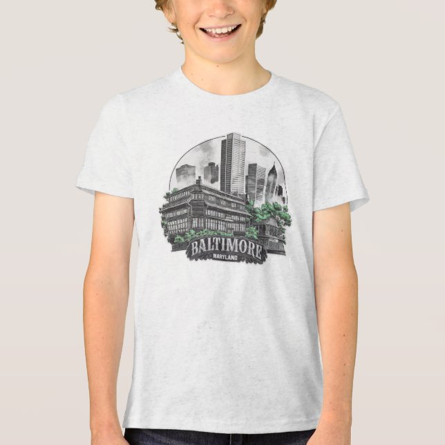 Baltimore City Maryland USA T Shirt (Framsida)