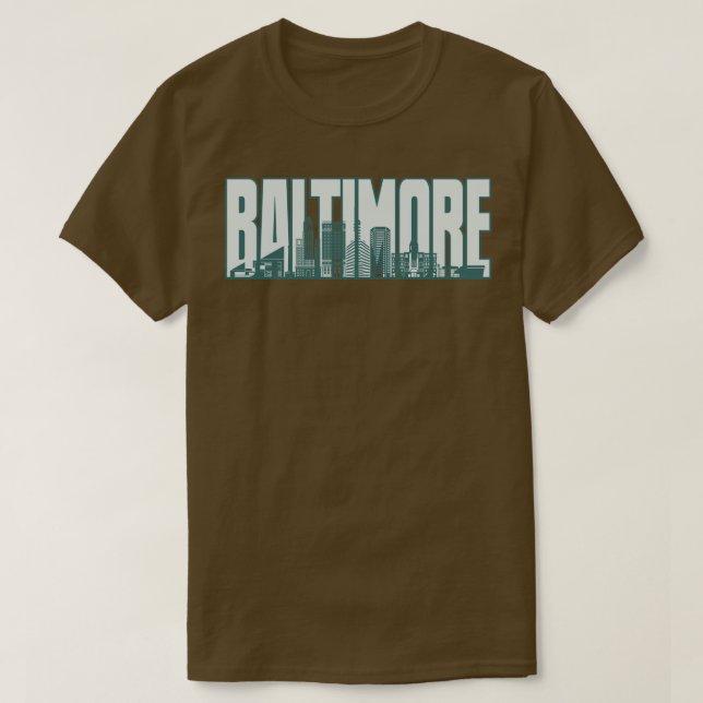 Baltimore City Skyline USA 1 T Shirt (Design framsida)