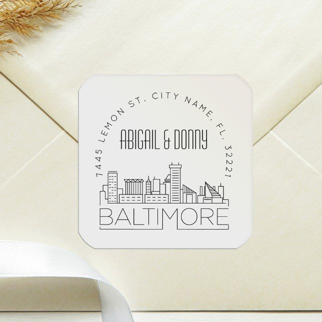 Baltimore Destination Wedding Fyrkantigt Klistermärke (Skapare uppladdad)
