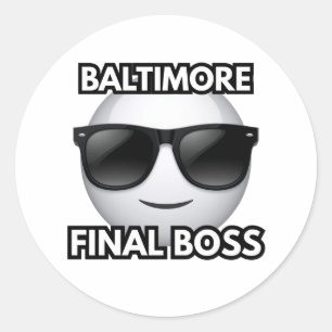 Baltimore Final Boss Cool Emoji Klistermärke