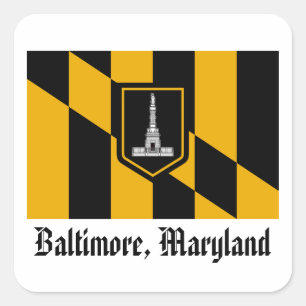 Baltimore Flagga Fyrkantigt Klistermärke
