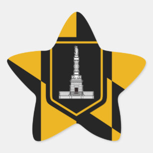 Baltimore Flagga Stjärnformat Klistermärke