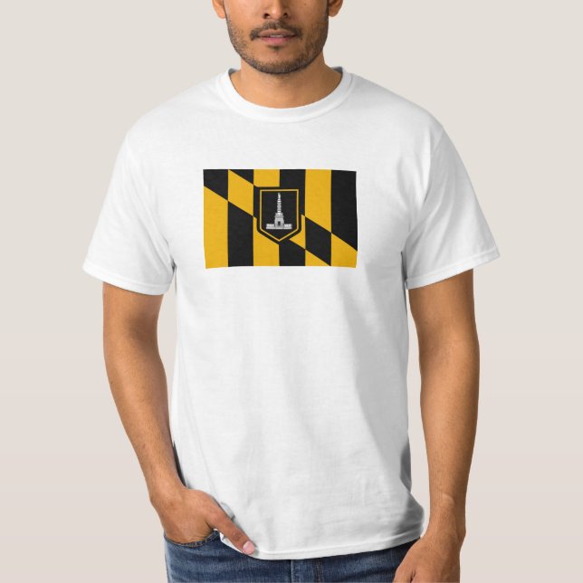 Baltimore Flagga Tee Shirt (Framsida)