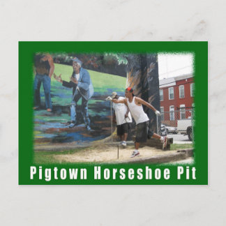 Baltimore Green Space Pigtown Horse Shoes postcard Vykort