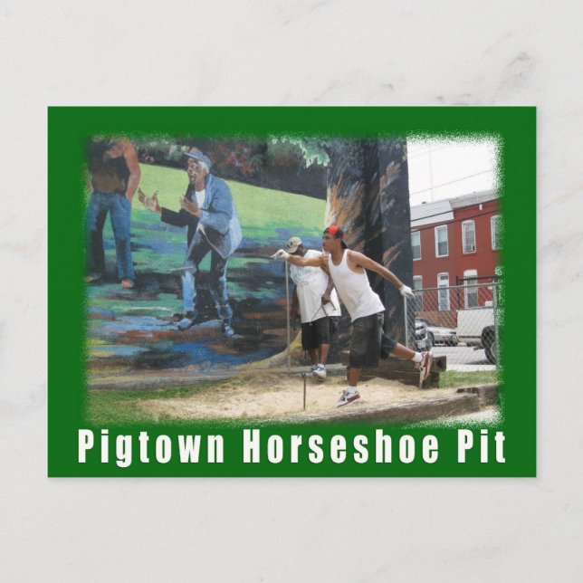Baltimore Green Space Pigtown Horse Shoes postcard Vykort (Framsida)