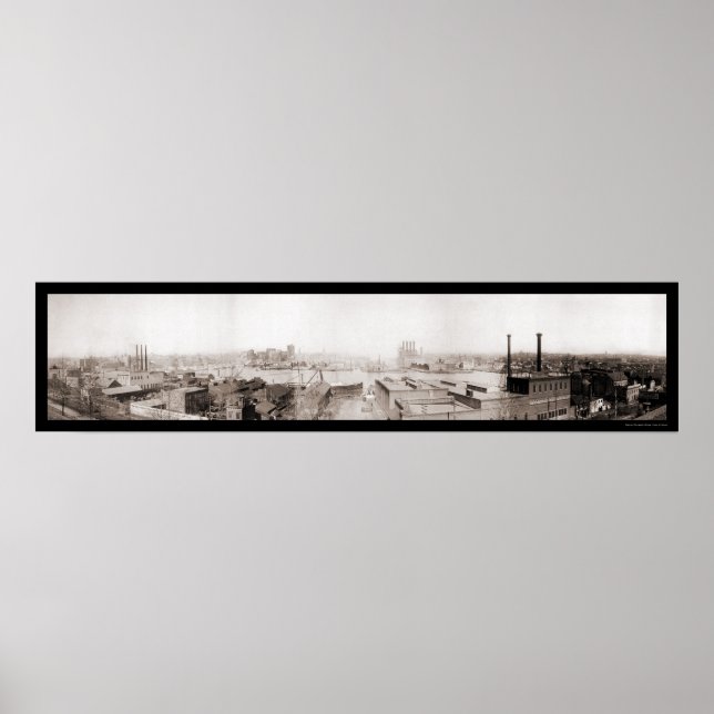 Baltimore Harbour efter brandfotot 1904 Poster (Framsidan)