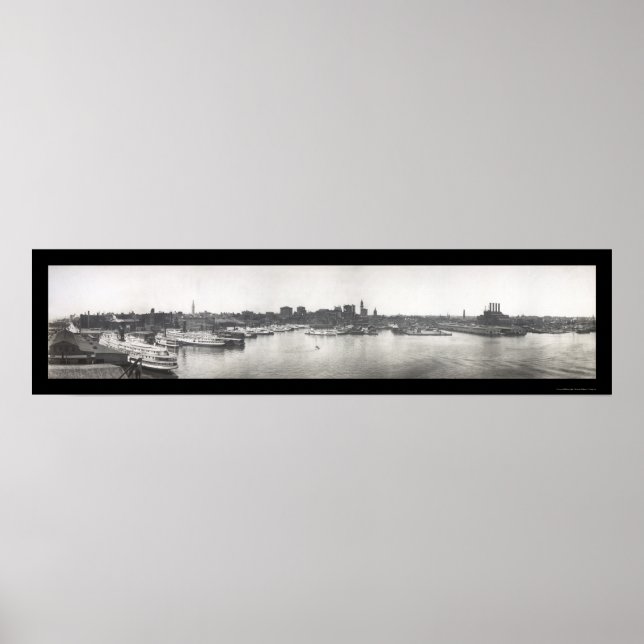 Baltimore Harbour, MD Photo 1912 Poster (Framsidan)