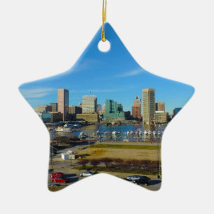 Baltimore horisont från den federala backen julgransprydnad keramik