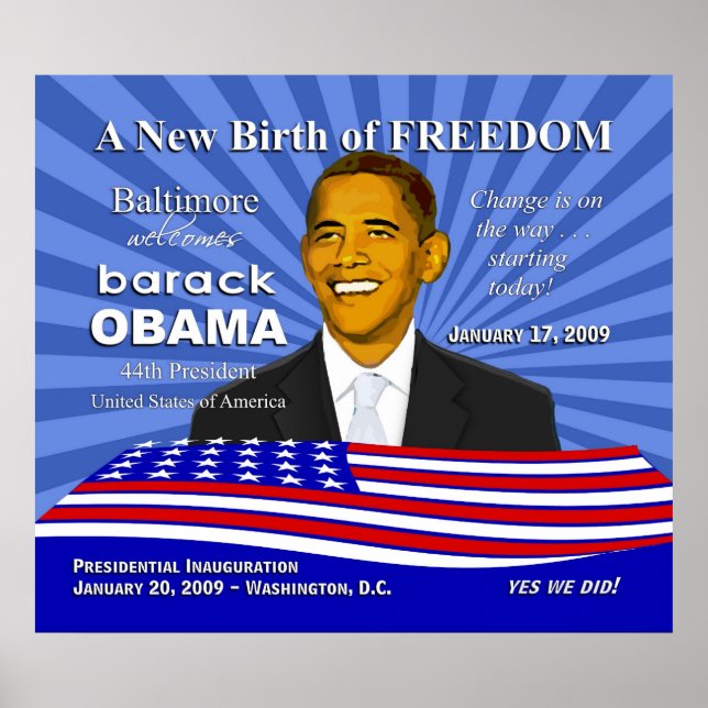 Baltimore Inauguration Events Obama Poster (Framsidan)