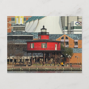 Baltimore Inner Harbor Seven Foot Knoll Lighthouse Vykort
