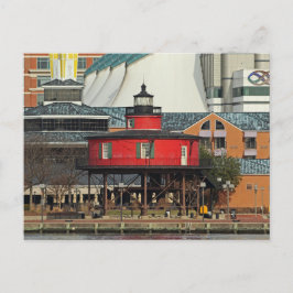 Baltimore Inner Harbor Seven Foot Knoll Lighthouse Vykort