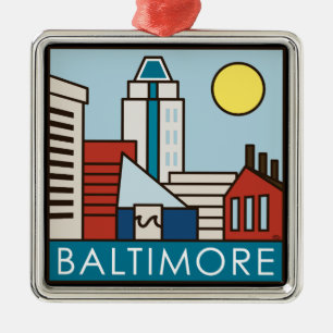 Baltimore inre hamn julgransprydnad metall