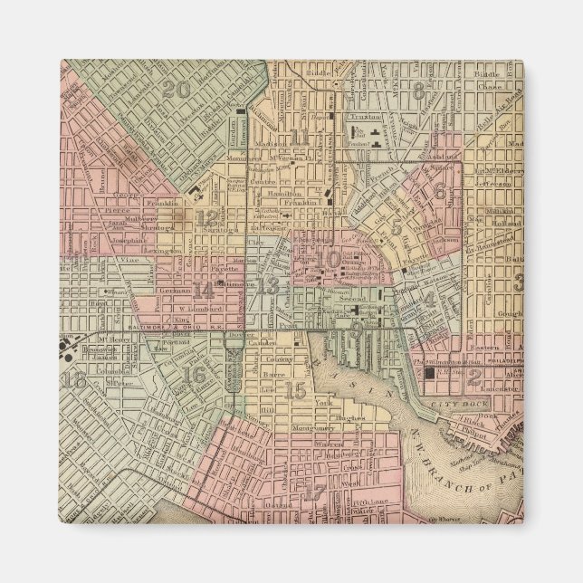 Baltimore Karta av Mitchell Magnet (Framsidan)