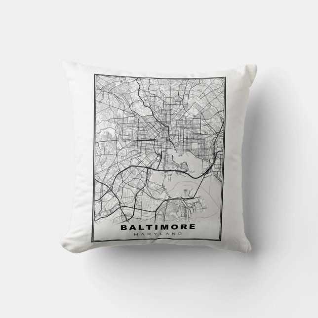 Baltimore Karta Kudde (Framsida)