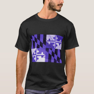 Baltimore Lila Maryland Statlig flagga Shirt T