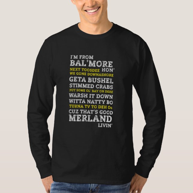 Baltimore Maryland accent Vintage Tee (Framsida)