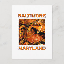 Baltimore Maryland ångad krabbalogotyp Vykort
