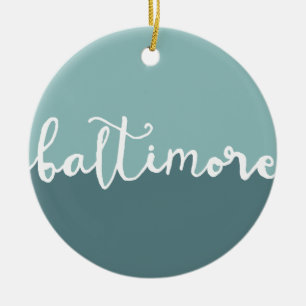 Baltimore Maryland blått cirklar Ombre Julgransprydnad Keramik