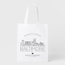 Baltimore, Maryland Bröllop | Stylized Skyline