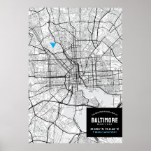 Baltimore, Maryland City Karta + markera din plats