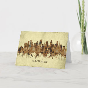 Baltimore Maryland Cityscape Helgkort