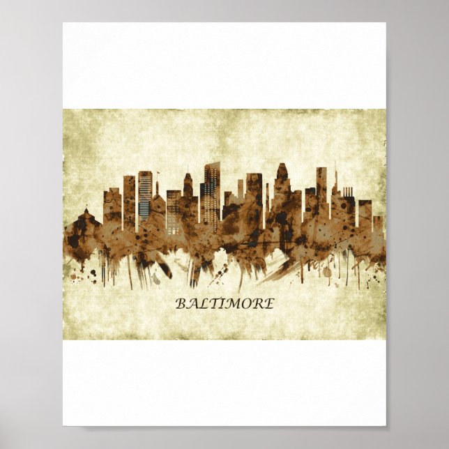 Baltimore Maryland Cityscape Poster (Framsidan)