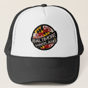 Baltimore Maryland flagga grunge truckerkeps
