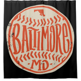 Baltimore Maryland Hand-Drawn Baseball Typography