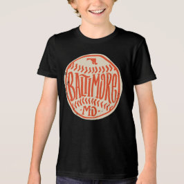 Baltimore Maryland Hand-Drawn Baseball Typography T Shirt