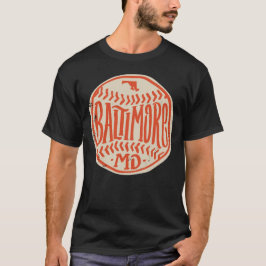 Baltimore Maryland Hand-Drawn Baseball Typography T Shirt