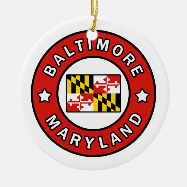 Baltimore Maryland Julgransprydnad Keramik (Framsidan)