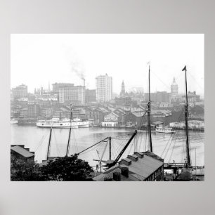 Baltimore Maryland kanvastryck 1903 Poster