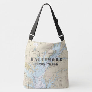 Baltimore Maryland Latitude Longitud Nautical Axelväska