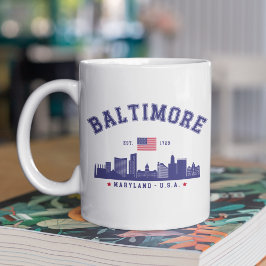 Baltimore Maryland Modern Skyline city Kaffemugg