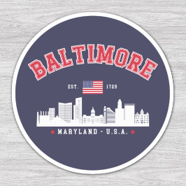 Baltimore Maryland Modern Skyline city Klistermärken