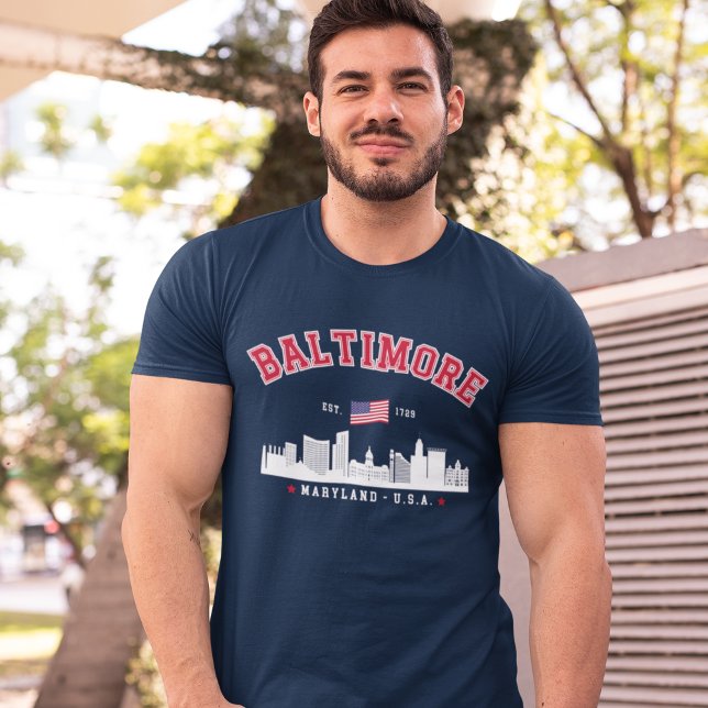 Baltimore Maryland Modern Skyline city T Shirt (Skapare uppladdad)